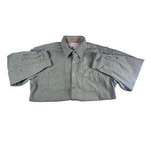 VTG Carhartt XL TALL Heavyweight Lined Button Shirt Jacket Green